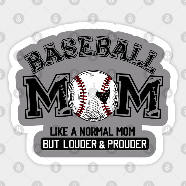 Mothers Day Shirt, Retro Baseball Mom  Cool Moms Club Shirt, Funny Mom Shirt, Mom Birthday Gift, Cute Mom Gift, Rocker Mama Tee Sticker by Emouran